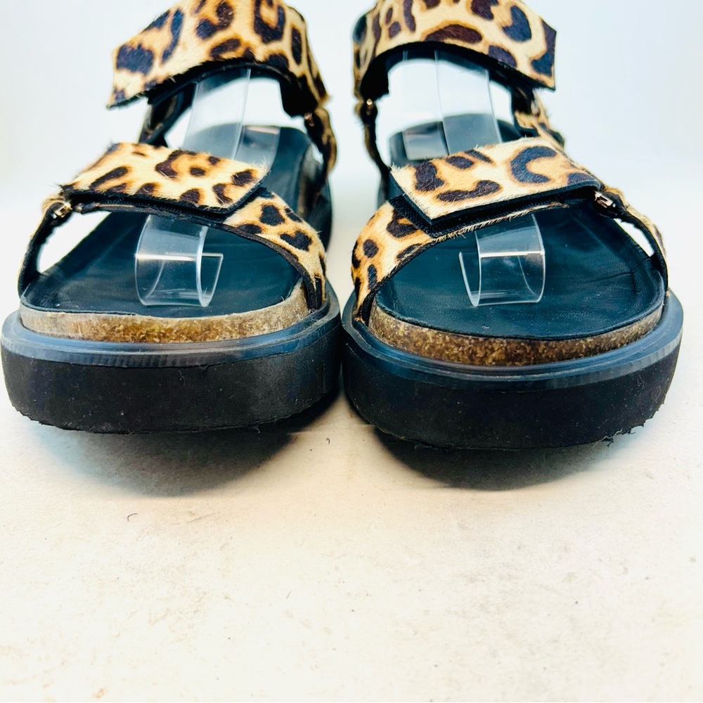 ALL BLACK Footwear Jungle Leopard Print Lowform Adjustable Flat Sandals 39 8.5 - Picture 3 of 12